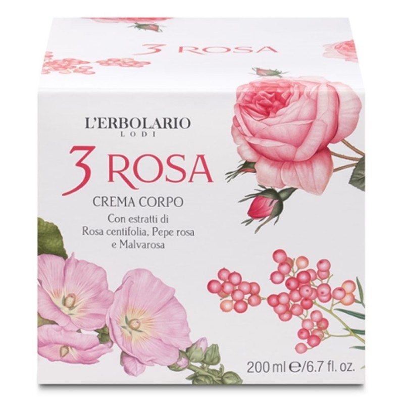 L'Erbolario
3 rosa
crema corpo
Per una pelle profumata, morbida e compatta