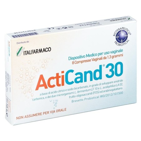 ActiCand 30
uso vaginale (non assumere per via orale)
scatola da 8 compresse vaginali