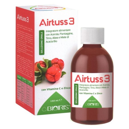 Airtuss 3
Integratore alimentare con acerola, piantaggine, timo, altea e miele di acacia bio
con vitamina C e zinco