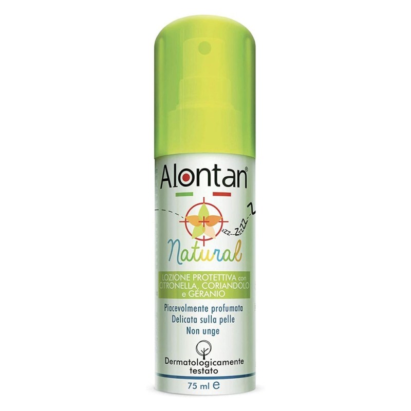 Alontan
natural
Lozione protettiva con citronella, coriandolo e geranio