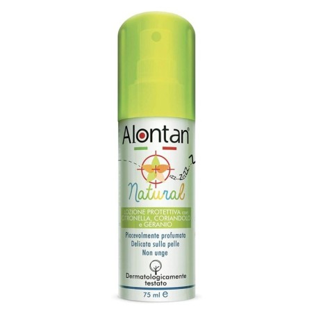 Alontan
natural
Lozione protettiva con citronella, coriandolo e geranio