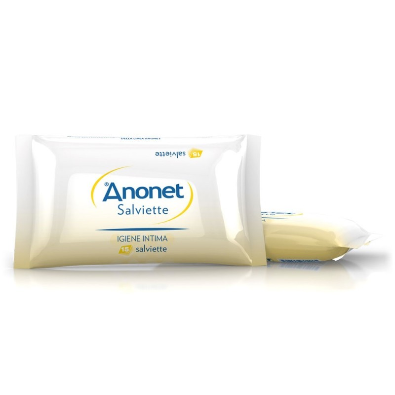Anonet
salviette
igiene intima
Detergente, Rinfrescante e Lenitiva
confezione da 15 salviette