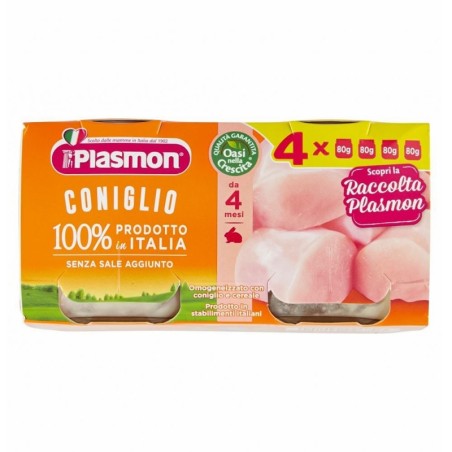 Plasmon
Omogeneizzato
Coniglio
4 mesi+
Confezione 4 vasetti da 80 g