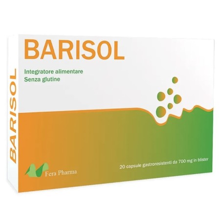 Barisol
senza glutine
scatola da 20 capsule gastroresistenti 700 mg in blister