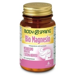 Body spring
bio magnesio
metabolismo energetico e sistema nervoso
barattolo da 60 compresse