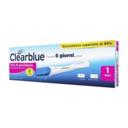 Clearblue
test gravidanza
rilevazione precoce
risultati 6 giorni prima
accuratezza superiore al 99%
confezione da 1 pezzo