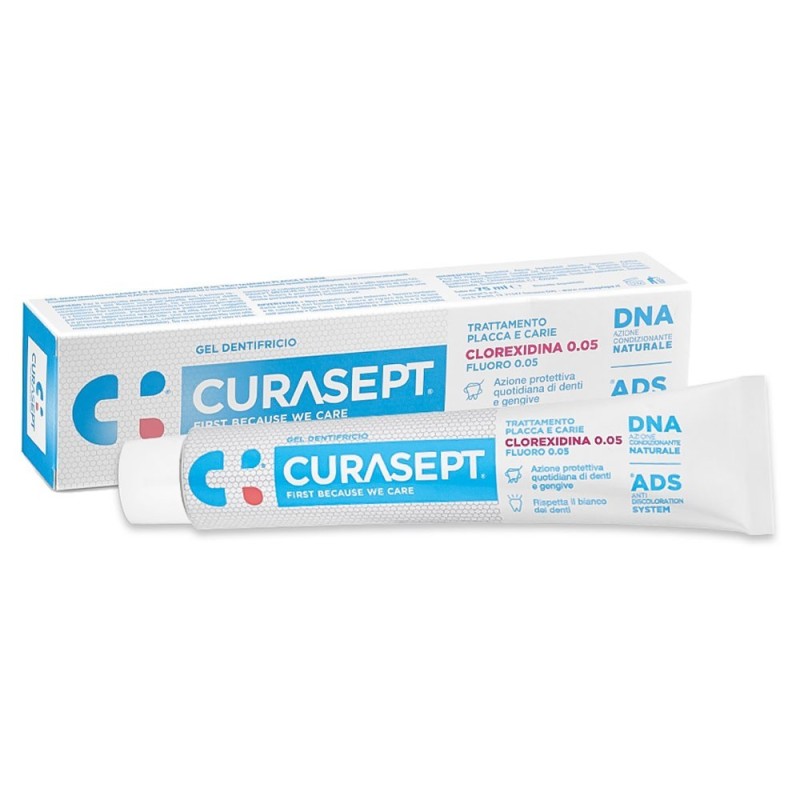 Curasept
ADS + DNA
dentifricio
trattamento placca e carie
clorexidina 0.05