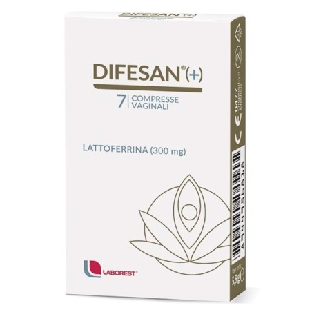 Difesan (+)
compresse vaginali
lattoferrina (300 mg)
scatola da 7 compresse vaginali