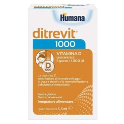 Ditrevit 1000
La vitamina D contribuisce al normale sviluppo di ossa e denti e alla normale funzione del sistema immunitario.