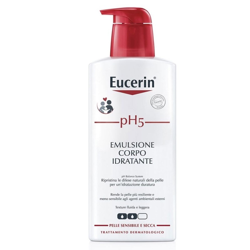Eucerin
pH5 emulsione corpo idratante
ripristina le difese naturali della pelle per un'idratazione duratura