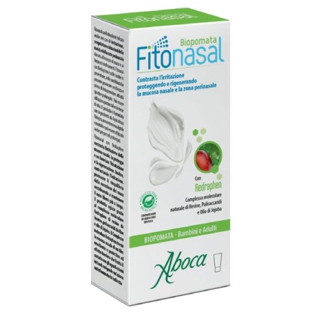 Fitonasal
biopomata
contrasta l'irritazione proteggendo e rigenerando la mucosa nasale e la zona perinasale
