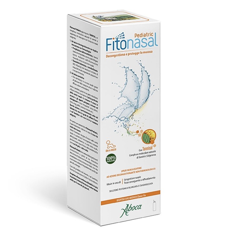 Fitonasal
pediatric
decongestiona e protegge la mucosa
da 6 mesi
flacone spray da 125 ml