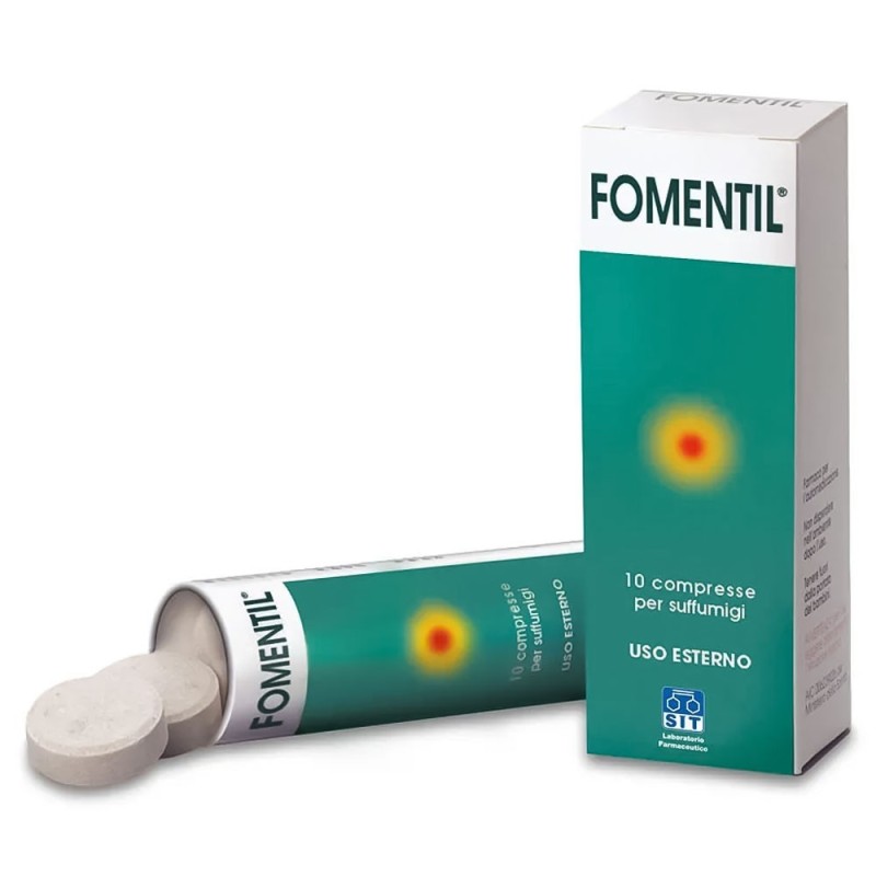 Fomentil
compresse per suffumigi
uso inalatorio
confezione da 10 compresse