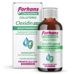 Forhans
clexidin 0,12%
collutorio
Coadiuvante il trattamento di stomatiti, paradontiti, alitosi