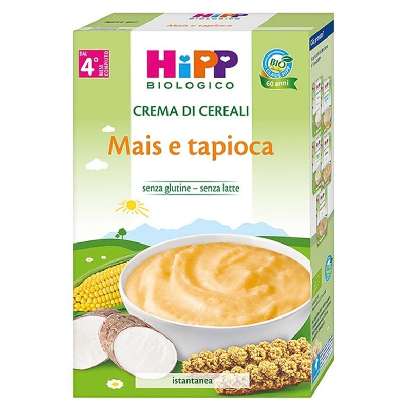 Hipp biologico
crema di cereali
mais e tapioca
senza glutine - senza latte