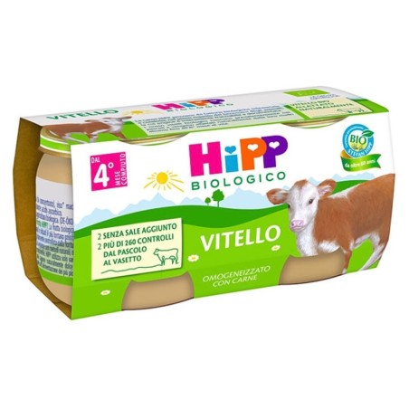 Hipp biologico
omogeneizzato
vitello
dal 4° mese compiuto
confezione 2 vasetti da 80 g