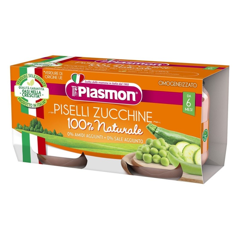 Plasmon
Omogeneizzato
Piselli Zucchine
100% naturale
6 Mesi+