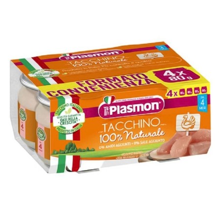 Plasmon
Omogeneizzato
Tacchino
100% naturale
4 Mesi+
Confezione 4 vasetti da 80 g