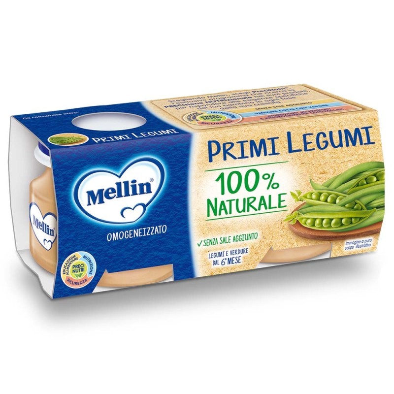 Mellin
omogeneizzato
primi legumi
100% naturale, senza sale aggiunto
dal 6° mese
confezione 2 vasetti da 80 g