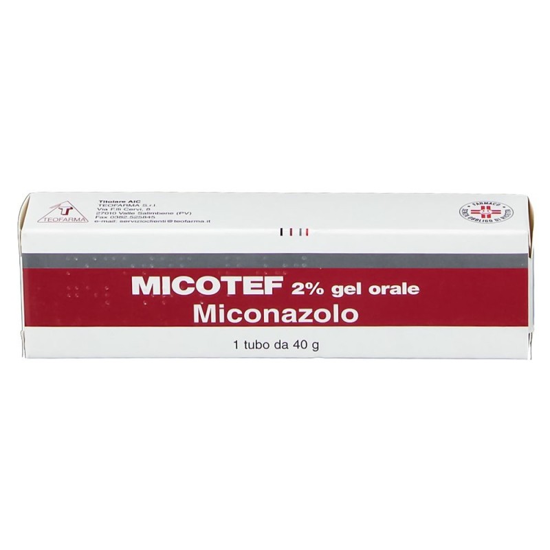 Micotef
2% gel orale
miconazolo
tubo da 40 g