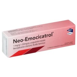 Neo-emocicatrol
1 mg/g + 20 mg/g unguento nasale
benzalconio cloruro, acido tannico