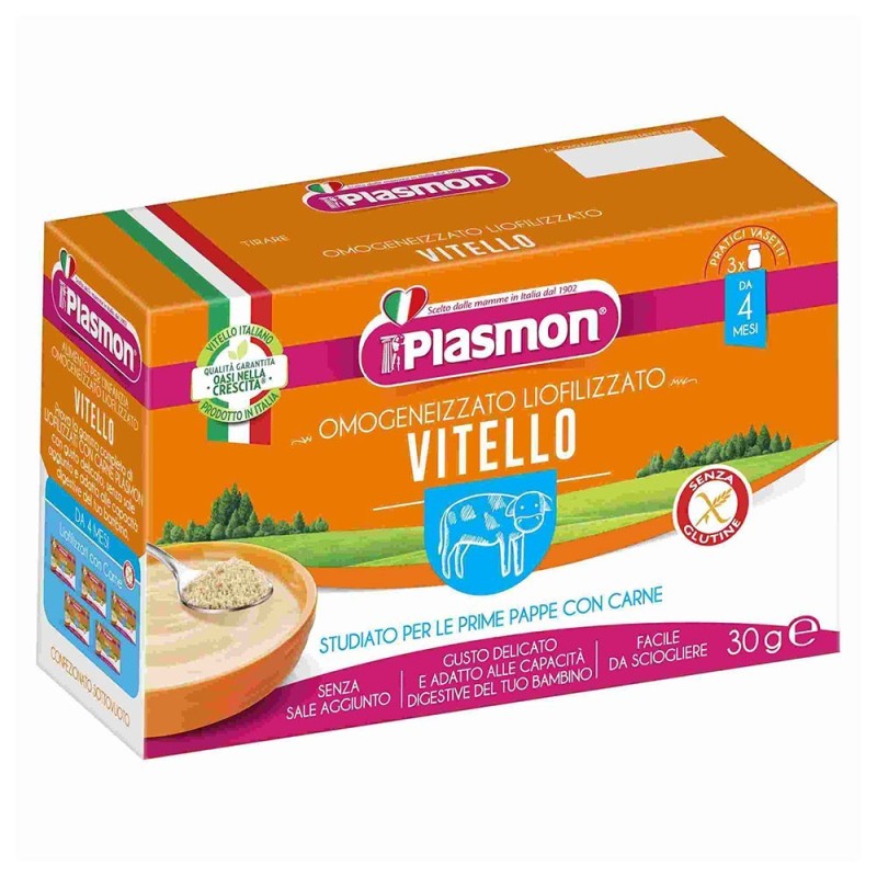 Plasmon
Liofilizzato
Vitello
studiato per le prime pappe con carne
4 mesi+