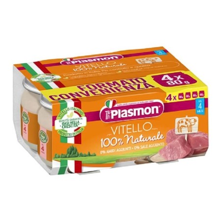 Plasmon
Omogeneizzato
Vitello
100% naturale
4 mesi+
Confezione 4 vasetti da 80 g