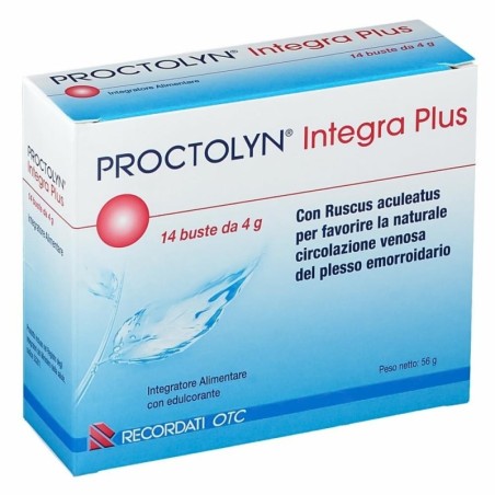 Proctolyn
integra plus
Con Ruscus aculeatus per favorire la naturale circolazione venosa del plesso emorroidario