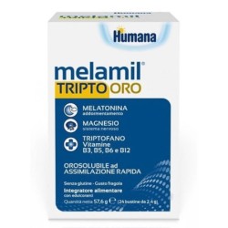 Humana
Melamil Tripto Oro
Melatonina | Magnesio | triptofano | Vitamine B3, B5, B6 e B12