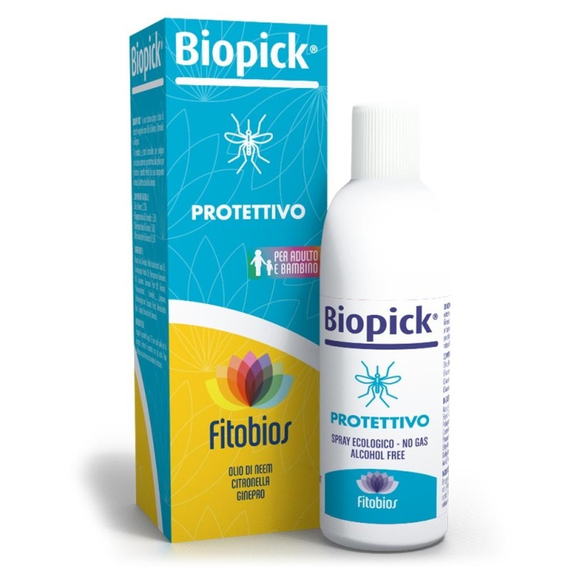 Biopick
protettivo
Spray naturale, Dissuasore per gli insetti
per adulto e bambino