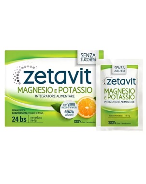 Zetavit magnesio y potasio sin azúcar 24 sobres + Botella de agua