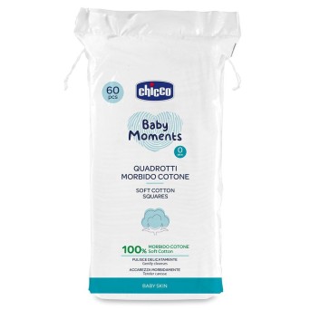 Chicco Baby Moments carrés de coton doux 60 pièces