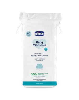 Chicco
Baby moments
Quadrotti morbido cotone
100% morbido cotone
0+ mesi
Confezione da 60 pezzi