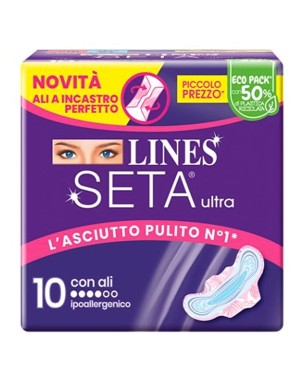 Lines
seta ultra
con ali a incastro perfetto
ipoallergenico
confezione da 10 pezzi