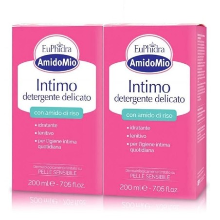 Euphidra Intimo detergente delicato 200+200 ml detergente intimo delicato con amido di riso, idrata e lenisce.
