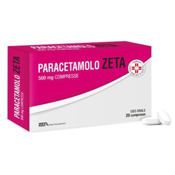 Paracetamolo ZETA
500 mg compresse
uso orale
scatola da 20 compresse