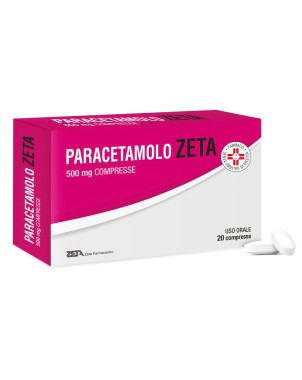 Paracetamolo ZETA
500 mg compresse
uso orale
scatola da 20 compresse