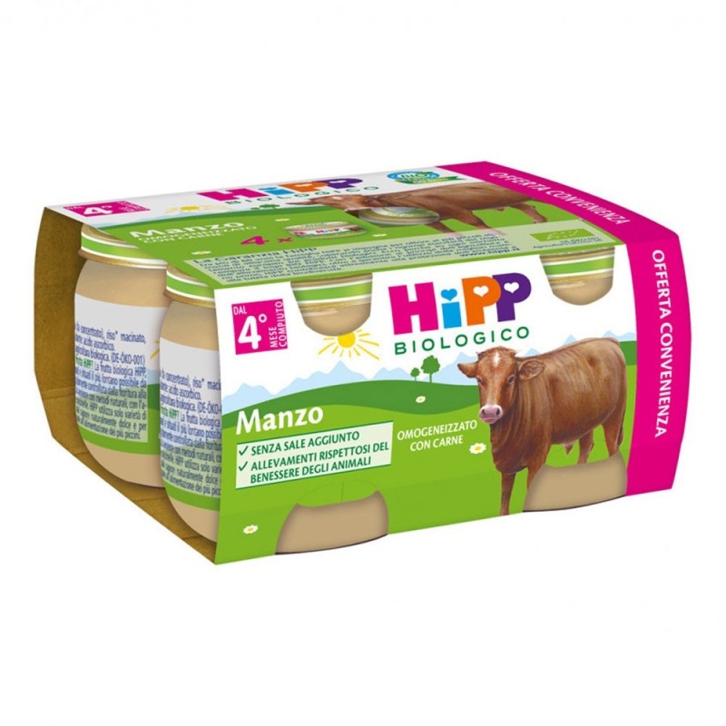 Hipp
Biologico
Omogeneizzato
Manzo
4 Mesi+