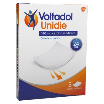 Voltadol
Unidie
140 mg cerotto medicato
diclofenac sodico
24 ore
confezione da 5 cerotti medicati