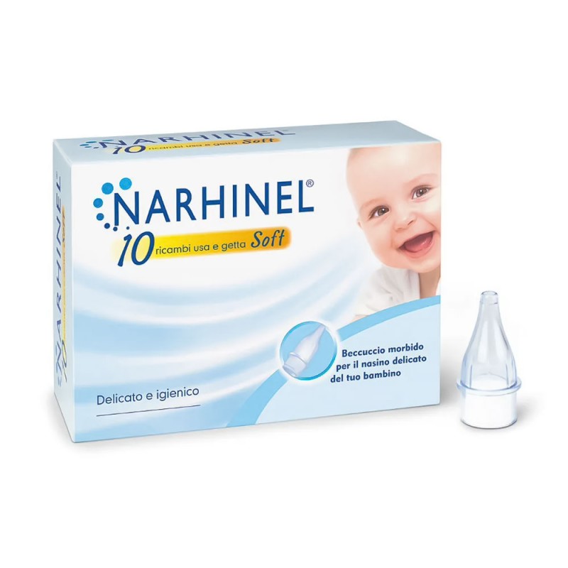 Narhinel
10 ricambi usa e getta soft
delicato e igienico
beccuccio morbido per il nasino delicato del tuo bambino