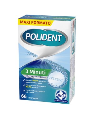Polident pulitore protesi 3 minuti 66 compresse pulitore quotidiano per protesi