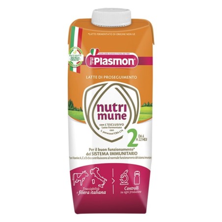 Plasmon
Nutri-mune 2
latte liquido di proseguimento
da 6 a 12 mesi
Brik da 500 ml