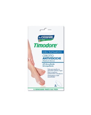 Timodore
Cerotto Antivesciche
all'idrocolloide idrorepellente
confezione da 3 pezzi