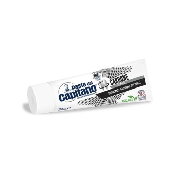 Pasta del capitano
carbone pasta nera
dentifricio
sbiancante naturale dei denti
con carbone vegetale attivo