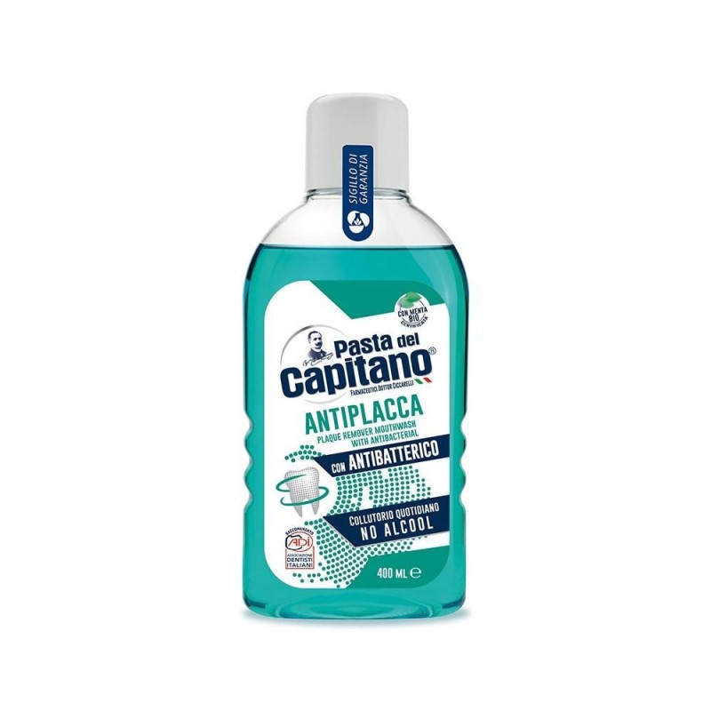 Pasta del Capitano
Antiplacca con antibatterico
collutorio quotidiano
no alcool
