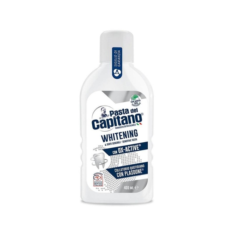 Pasta del capitano
Whitening 
& denti sensibili
collutorio quotidiano con plasdone