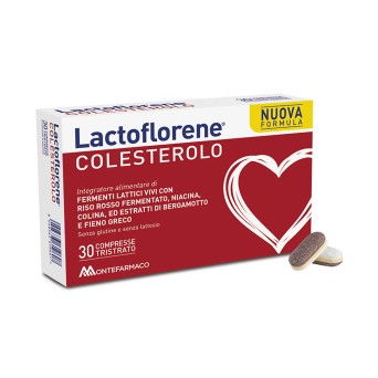 Lactoflorene Colesterol 30 comprimidos Complemento alimenticio útil para apoyar el metabolismo de los lípidos.