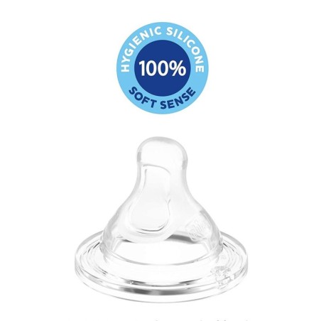 Chicco Perfect5 Tettarella Silicone 3 Fori 4 Mesi+ 2 Pezzi