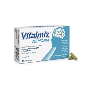 Vitalmix
Memoria
Integratore alimentare a base di bacopa, coenzima Q10 e pepe nero