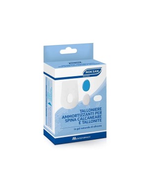 NOK SAN
talloniere ammortizzanti
per spina calcaneare e tallonite
in gel naturale di silicone